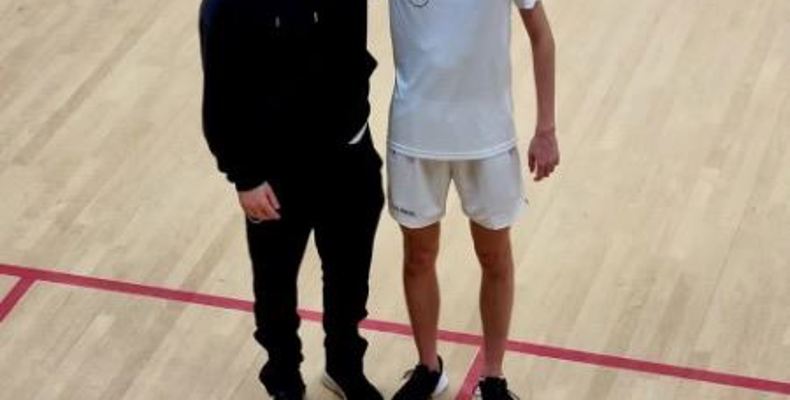 Foto van Robert Lindner met coach Rich King